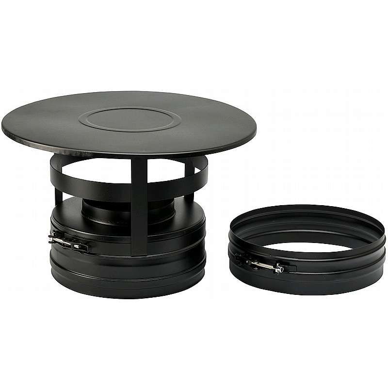 Skorstenshætte ø80mm - Sort - (Wood)