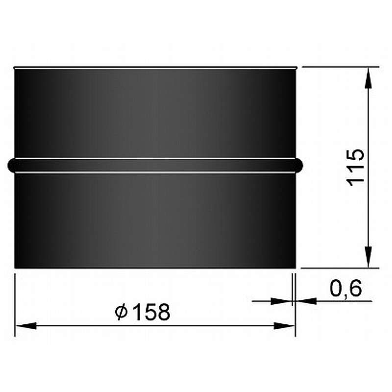 Murbøsning enkelt L:115mm, indv. 158mm