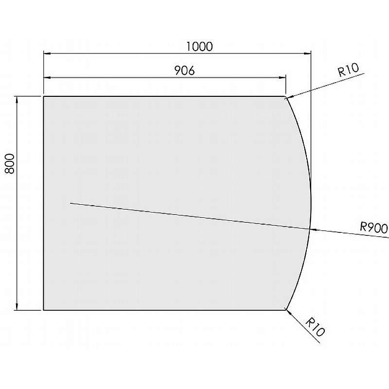 Glasgulvplade fladbue - 6mm - A:80 x B:100cm