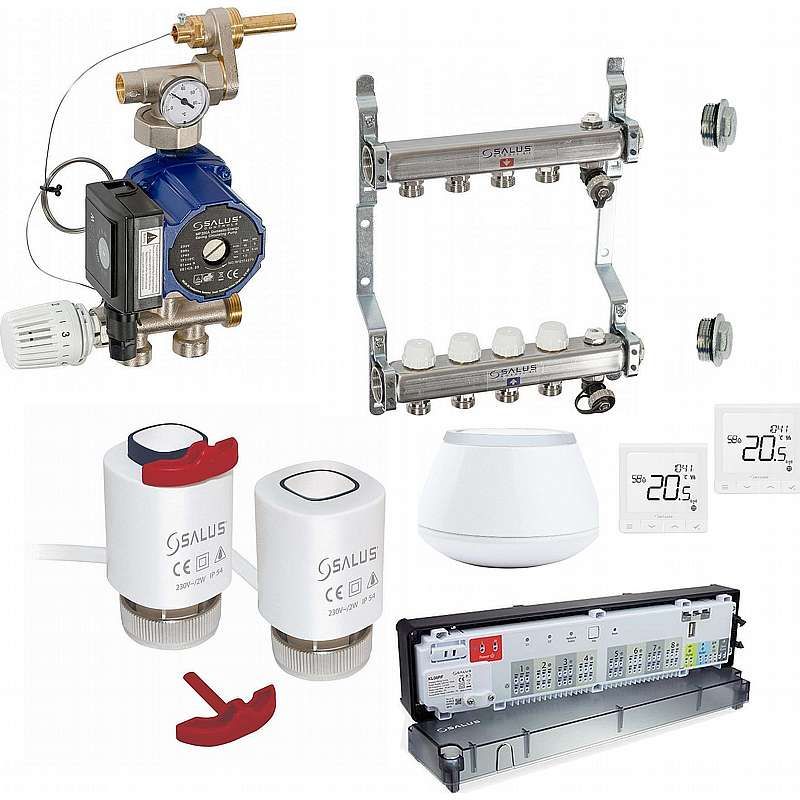 Komplet gulvarmesystem Wi-Fi og rumføler - 6 kredse