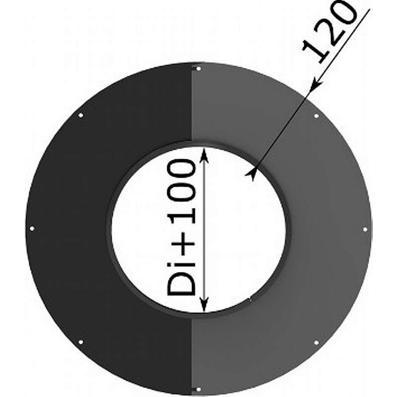 Vægrosette 2-delt 0-10° inkl. skruer og silikonebånd
