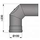 Røgrør ø100mm - 90 gr. bøjninger