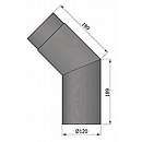 Røgrør bøjning 45gr. Sort - Ø120mm