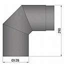 Røgrør bøjning 2x45gr. Sort - Ø120mm
