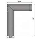 Knæ røgrør 90gr. med klap, 700x500mm, Sort - Ø120mm