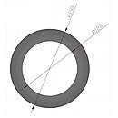 Rosette med 3cm kant - Ø120mm - Sort