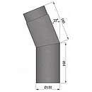 Røgrør bøjning 22gr. Sort - Ø130mm