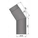 Røgrør bøjning 33gr. Sort - Ø130mm