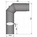 Knæ røgrør 90gr. m/klap og spjæld, 700x300mm, Sort - Ø130mm