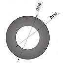 Rosette med 5cm kant Ø130mm - Sort