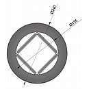 Rosette med fjeder, 5cm kant Ø130mm - Sort