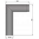 Knæ røgrør 90gr. - 700x500mm, Sort - Ø150mm