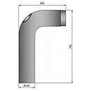 Røgrørs Bøjning Fullform 90 gr. med klap, 700x500mm - Sort - Ø150mm