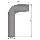Røgrørs Bøjning Fullform 90 gr. med dør, 700x500mm - Sort - Ø150mm