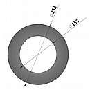 Rosette 38mm kant - til Ø150mm røgrør - Sort