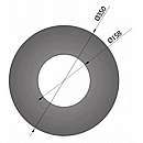 Rosette 9 cm til Ø150mm røgrør - Lys grå