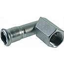 Pressvinkel 90 gr. med muffe (Rustfri) - (VSH) M-bakke