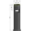 Gulvkonsol 120cm. inkl. sodpotte Ø150mm - Sort (ThermaTech) 