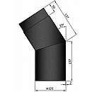 Røgrør bøjning 33gr. Sort - Ø125mm