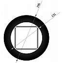 Rosette med 4 fjedre -  med 32,5mm kant - Ø125mm - Sort