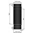 Lige røgrør teleskopisk,  Sort - Ø130mm - Længde 590-900mm