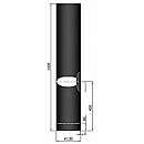 Røgrør cylindrisk m. kondensring, længde 1000mm med spjæld - Ø130mm - Sort