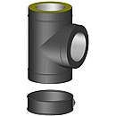 Isoleret t-stykke - Ø200mm - Sort (excl. renselem)