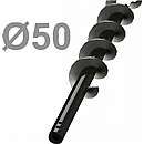 Snegl spiral 3,0m med fast aksel Ø50 - til galvaniseret rør ø76mm