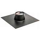 Taginddækning til fladt tag - aluminium - sort - Ø280mm - (Multi50)