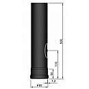 Lige pellets-røgrør ø80mm med dør - sort - L=500mm