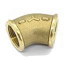 Messing Vinkel 45 gr. Muffe/Muffe