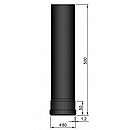 Lige pellets-røgrør med silikonering - Ø80 - sort - L=500mm
