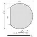 Glasgulvplade cirkel afskåret m/facet - 6mm - A:125 x B:110cm
