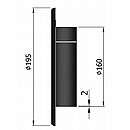 Afdækning til eksisterende murbøsning - Sort - 160mm