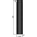 Lige røgrør, Sort - Ø125 mm - Længde 1000mm