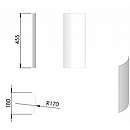 Sideglas buet V+H 180x455mm (TT23RG) Ydre glas