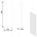 Sideglas lige V+H 120x400mm (TT23RG+TT23RGS) Inder glas
