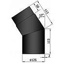 Røgrør bøjning kort 22gr 113x113mm Sort - Ø125mm