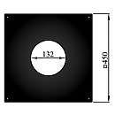 Rosette til loft Firkant 450x450x2mm med 4 skruehuller - sort