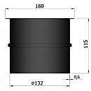 Murbøsning længde 115mm ulakeret med bred kant - indv. 132mm - Ø120MM