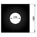 Rosette til loft Firkant 400x400x2mm med 4 skruehuller - ø150mm