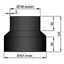 Kobling Ø150-110 (indv.151/udv108) sort