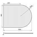 Halvrund glasgulvplade - 6mm - A:80 x B:100cm