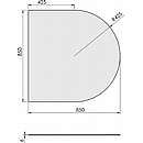 Halvrund glasgulvplade - 6mm - A:85 x B:85cm