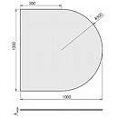 Halvrund glasgulvplade - 6mm - A:100 x B:100cm