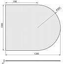 Halvrund glasgulvplade - 6mm - A:100 x B:120cm
