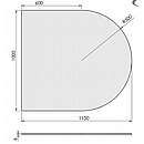 Halvrund glasgulvplade - 6mm - A:100 x B:110cm