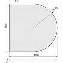 Halvrund glasgulvplade - 6mm - A:110 x B:110cm