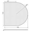 Halvrund glasgulvplade - 6mm - A:120 x B:120cm