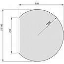 Glasgulvplade cirkel afskåret - 6mm   - A:110 x B:95cm